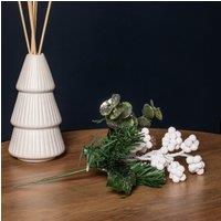Samuel Alexander 20cm Christmas Eucalyptus Pick with White Frosted Berries & Pinecone