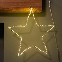 Samuel Alexander 30cm Light up Dewdrop Christmas Star with 120 Warm White LEDs in Silver