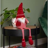 Samuel Alexander 50cm Red & White Stripe Sitting Christmas Gonk Decoration with Dangly Legs