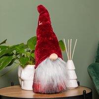 Samuel Alexander 48cm Red Tartan Sitting Christmas Gonk with Snowflake Hat