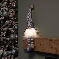 Samuel Alexander 55cm Battery Operated Light up Blue Christmas Gonk with Dangly Legs & Snowflake Hat