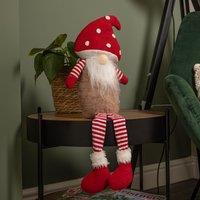 Samuel Alexander 53cm Red & White Sitting Gonk with Mushroom Hat & Dangly Legs