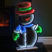 Samuel Alexander 60cm Light up Snowman Infinity Christmas Decoration with Multi-Coloured LEDs