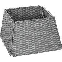 Samuel Alexander Foldable Faux Rattan Christmas Tree Skirt in Grey