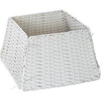 Samuel Alexander Foldable Faux Rattan Christmas Tree Skirt in White