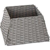 Samuel Alexander Foldable Rattan Christmas Tree Skirt in Grey