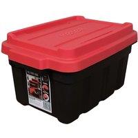 Samuel Alexander 11L Black & Red Small Tuff Stackable Storage Box with Lid & handles
