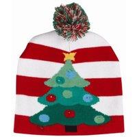 Samuel Alexander Light up Flashing Beanie Festive Hat with Tree & Multi-Coloured LEDs