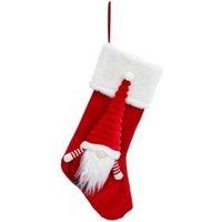 Samuel Alexander 53cm Red & White Hanging Christmas Gonk Stocking