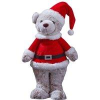 Samuel Alexander 35cm Plush Standing Teddy Santa Christmas Decoration in Red