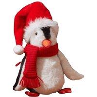Samuel Alexander 22cm Soft Cuddly Puppa Penguin Christmas Decoration with Santa Hat in White