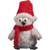 Samuel Alexander 30cm Plush Christmas Goggle Owl Decoration with Santa Hat