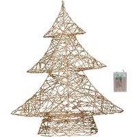 Samuel Alexander 40cm Battery Operated Light up Gold Weave Tree with Warm White LEDs
