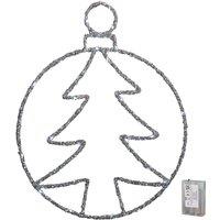 Samuel Alexander 49cm Light up Silver Christmas Tree Ball with Twinkling LEDs