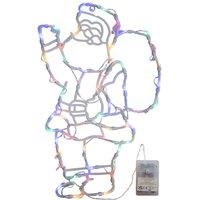 Samuel Alexander 44cm Hanging Christmas Santa with Multi-Coloured Multi-Action LEDs in White