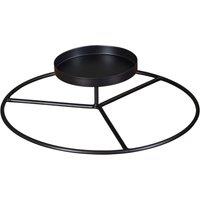 Samuel Alexander 25cm Black Round Metal Pillar Candle Ring Holder