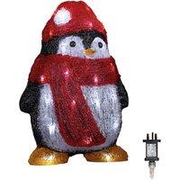 Samuel Alexander 30cm Light up Acrylic Christmas Penguin with Scarf & 30 White LEDs