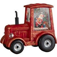 Samuel Alexander 15cm Light up Christmas Tractor Water Spinner with Santa & LEDs in Red