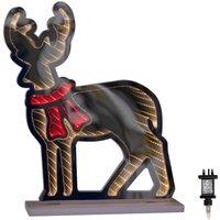 Samuel Alexander 40cm Reindeer Christmas Infinity Light with Red & White LEDs