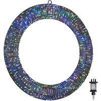 Samuel Alexander 45cm Light up Christmas Wreath with 960 Multi-Coloured LEDs in Silver