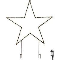 Samuel Alexander 90cm Dewdrop Metal Christmas Star with Garden Stake & Warm White LEDs in Black