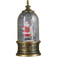 Samuel Alexander 29cm LED Christmas Cloche Water Spinner with Santa & Deer Scene in Bronze