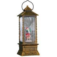 Samuel Alexander 29cm Light up Christmas Water Spinner with Rotating Santa & LEDs in Bronze