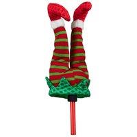 Samuel Alexander 55cm Soft Animated Elf Kicking Legs Christmas Decoration in Red