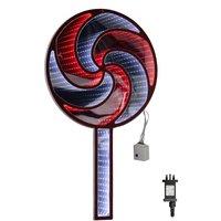 Samuel Alexander 60cm Hanging Lollipop Infinity Light Decoration with Spinning Effect in Red