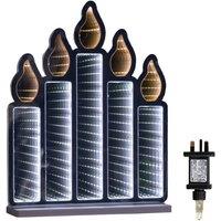 Samuel Alexander Standing Candlebridge with Flickering Flame Christmas Infinity Mirror in White