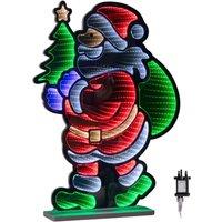 Samuel Alexander 60cm Standing Santa with Tree Infinity Light with Multi-Coloured LEDs