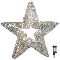 Samuel Alexander 60cm Light up Iridescent Shimmer Christmas Star with 1440 White LEDs in Clear