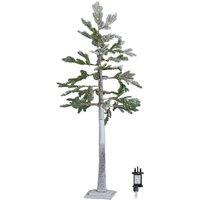 Samuel Alexander 5ft Light up Snow Flocked Christmas Pine Tree with 240 White LEDs in Green