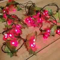 Samuel Alexander Premier 2.8m Holly Garland with Red Berries & 40 Red Leds