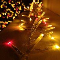 Samuel Alexander 960 LED 12m Premier Cluster Indoor Outdoor Multi Function Mains Operated Christmas Lights with Timer on Clear Cable in Red & Gold