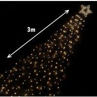 Samuel Alexander 3m Indoor Outdoor Shooting Star Multifunction LED Christmas Decoration with Timer in Warm White in Beige