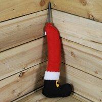 Samuel Alexander 40cm Single Santa Design Chunky Leg With Boot For Xmas Tree in Red