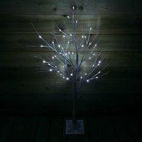 Samuel Alexander 1.2m (4ft) Light up White Christmas Birch Tree with 48 Ice White LEDs