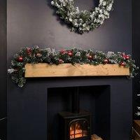 Samuel Alexander Premier 180cm (6ft) Festive Red Dressed Christmas Garland With Bows & Red Baubles