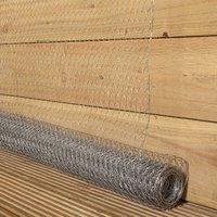 Samuel Alexander 4m x 90cm of 13mm Chicken Wire Mesh Netting for Gardens / Pets / Ponds in Silver | Size: 4m x 90 cm