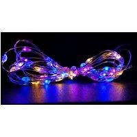 Samuel Alexander 50 LED 2.5m Premier MicroBrights Indoor Outdoor Christmas Multi Function Battery Operated Lights with Timer on Pin Wire in Rainbow