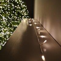 Samuel Alexander 10m Battery Operated Christmas String Lights with 100 Warm White LEDs on Clear Cable in Beige