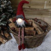 Samuel Alexander 72cm Light up Christmas Gonk with Dangly Legs & Aviator Hat in Red