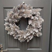 Samuel Alexander 50cm Premier Christmas Snow Fir Door Wreath in White
