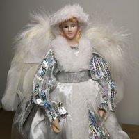 Samuel Alexander 30cm Premier Christmas Tree Topper Angel Decoration in White & Silver