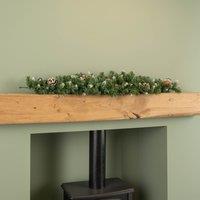 Samuel Alexander 90cm Snow King Fir Christmas Swag Garland with Pine Cones & Snow Tips in Green