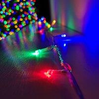Samuel Alexander 200 LED 16m Premier Christmas Outdoor 8 Function Lights Clear Wire in Multicoloured