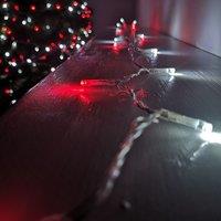 Samuel Alexander 200 LED 16m Premier Christmas Outdoor Function Lights Timer Clear Cable in Red & White