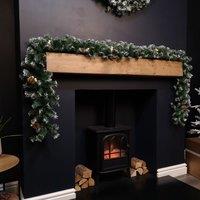 Samuel Alexander 2.7m (9ft) Green Snow Tipped Christmas Garland with White Berries & Pine Cones