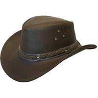 Infinity Leather Cowboy Outback Real Leather Aussie Bush Hat in Brown | Size: Medium